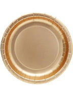 Image of Champagne Gold 12 Pack 23cm Round Paper Plates