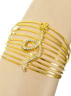 Image of Embellished Gold Metal Snake Egyptian Costume Bracelet - Main Image