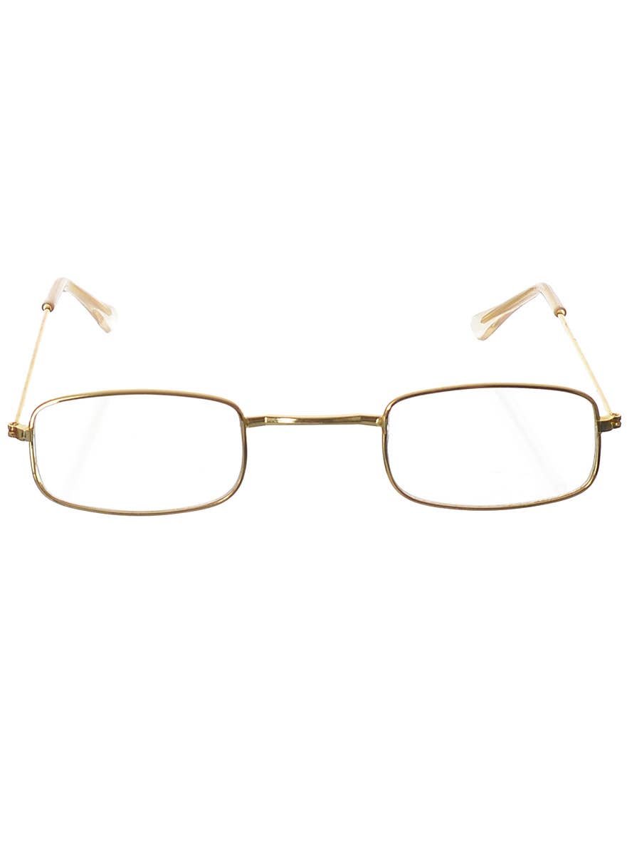 Image of Rectangular Gold Frame Costume Glasses