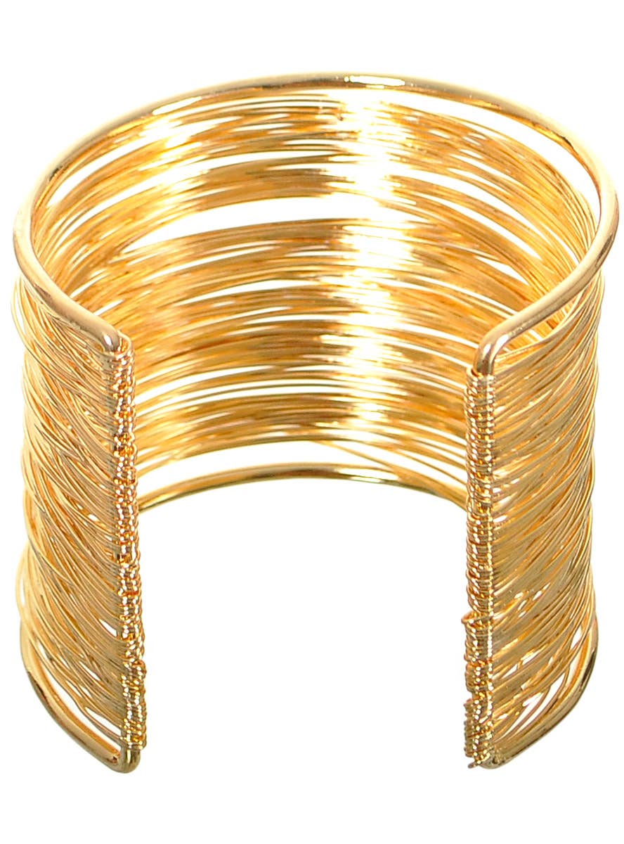 Image of Chic Gold Wire 1970s Costume Wrist Cuff - Back Image