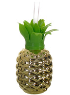 Image of Metallic Gold Pineapple Hawaiian Party Cup - Main Image