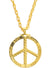 Gold Hippie Peace Sign Costume Necklace - Main Image