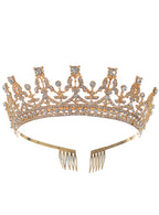 Image of Fancy Gold Metal Rhinestone Queen Costume Crown