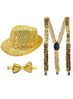 Image of Sparkly Gold Showman 3 Piece Costume Accessory Set - Main Image