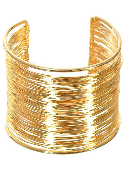 Chic Gold Wire 1970s Costume Wrist Cuff - Front Image