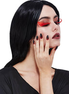 Image of Stick On Red Eyelashes and Fake Nails Halloween Makeup Kit