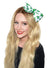 Green and White Clover Oversized St Patricks Day Hair Bow