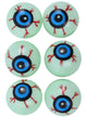 Image of Bloodshot Green Eyeballs 6 Pack Halloween Decorations