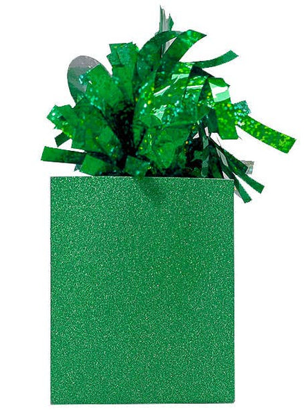 Image of Green Holographic and Glitter Box Balloon Weight