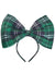 Image of Giant Green Tartan Bow on Headband Costume Accessory - Main Image