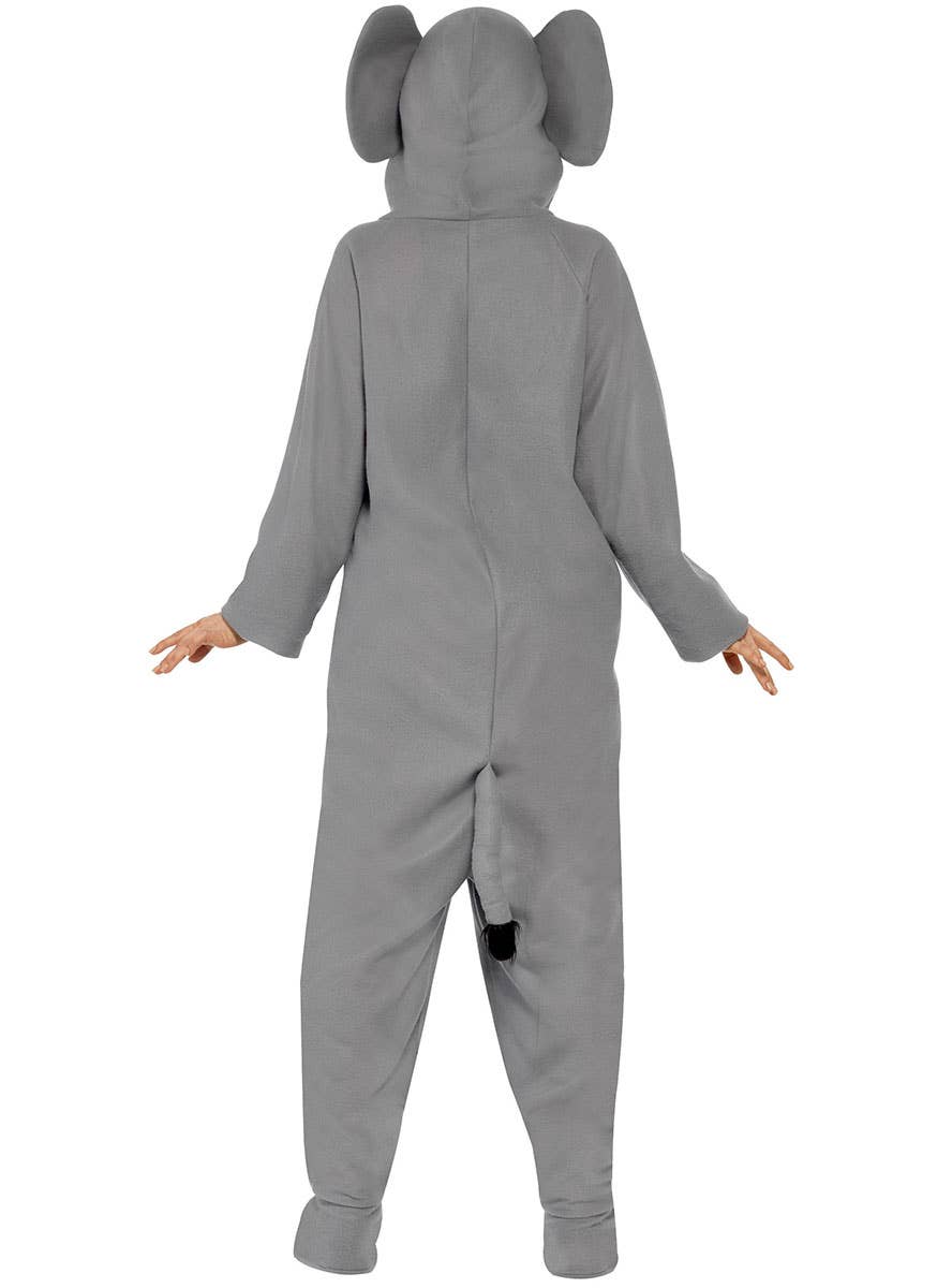 Image of Big Grey Elephant Men's Onesie Costume - Back Image