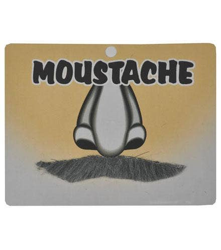 Grey Faux Hair English Gentleman's Self Adhesive Costume Moustache