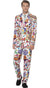 Mens 1960s Groovy Hippie Print Costume Suit - Front Image 