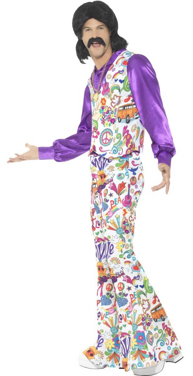 Men's Groovy 60's Hippie Costume Suit - Side Image