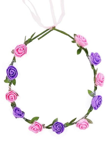 Pink and Purple Flower and Vines Costume Headband