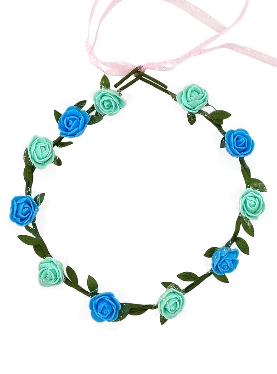 Mint Green and Blue Flower and Vines Costume Headband