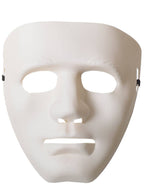 Plain White Blank Men's Face Costume Mask