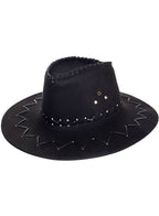 Black Faux Suede Stockmans Cowboy Hat