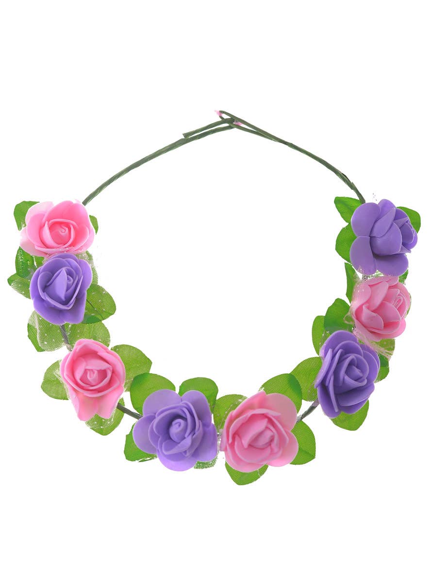 Pink and Purple Flower Crown Costume Headband