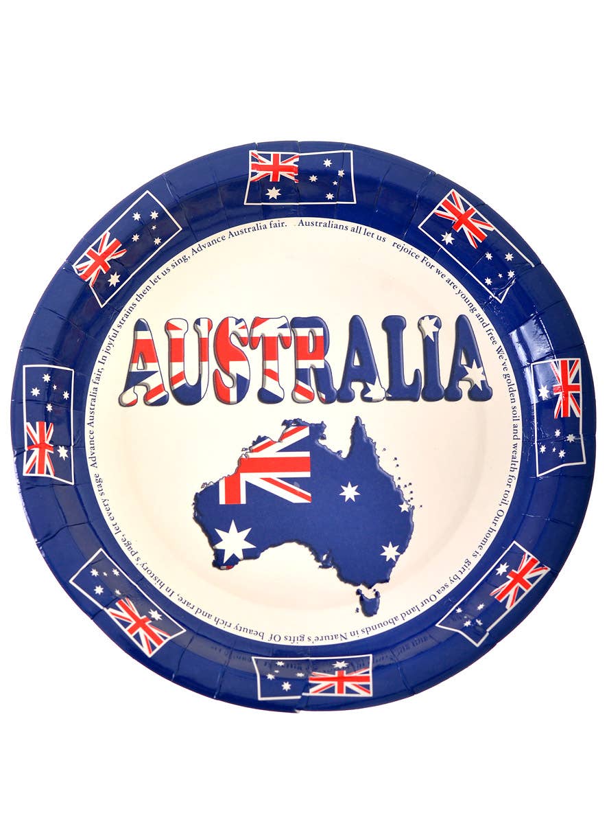 Set of 10 Australian Flag Print BBQ Paper Plates 