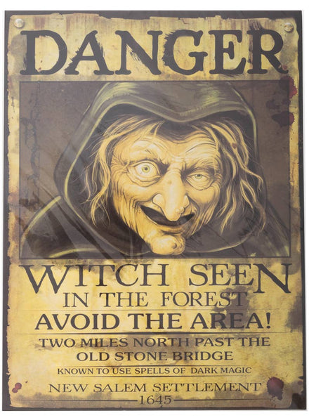 Danger Witch Sighting Sign Halloween Decoration