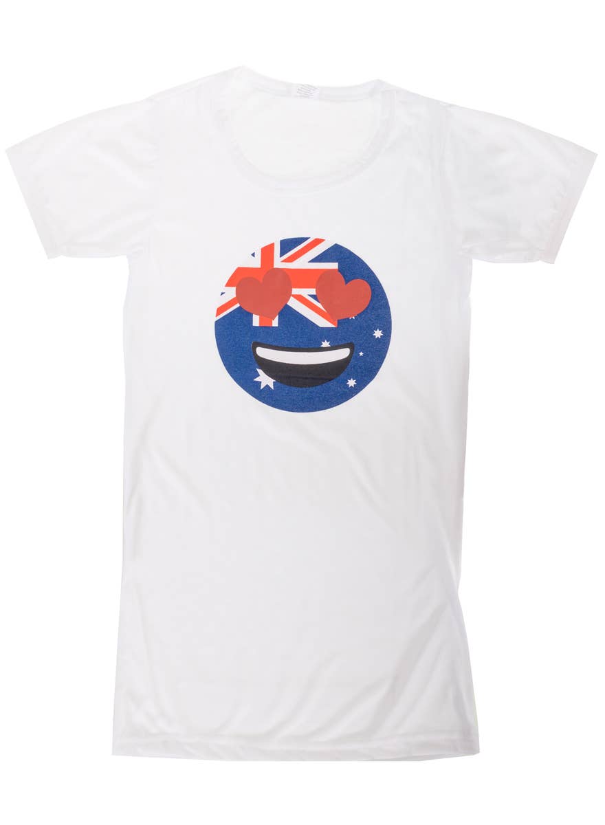 Kids Heart Eye Emoji Aussie Flag Costume Shirt
