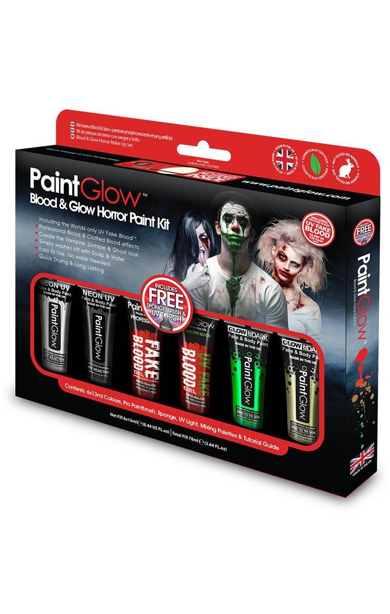 Fake Blood and UV Neon Makeup Halloween Special Effects Makeup Kit
