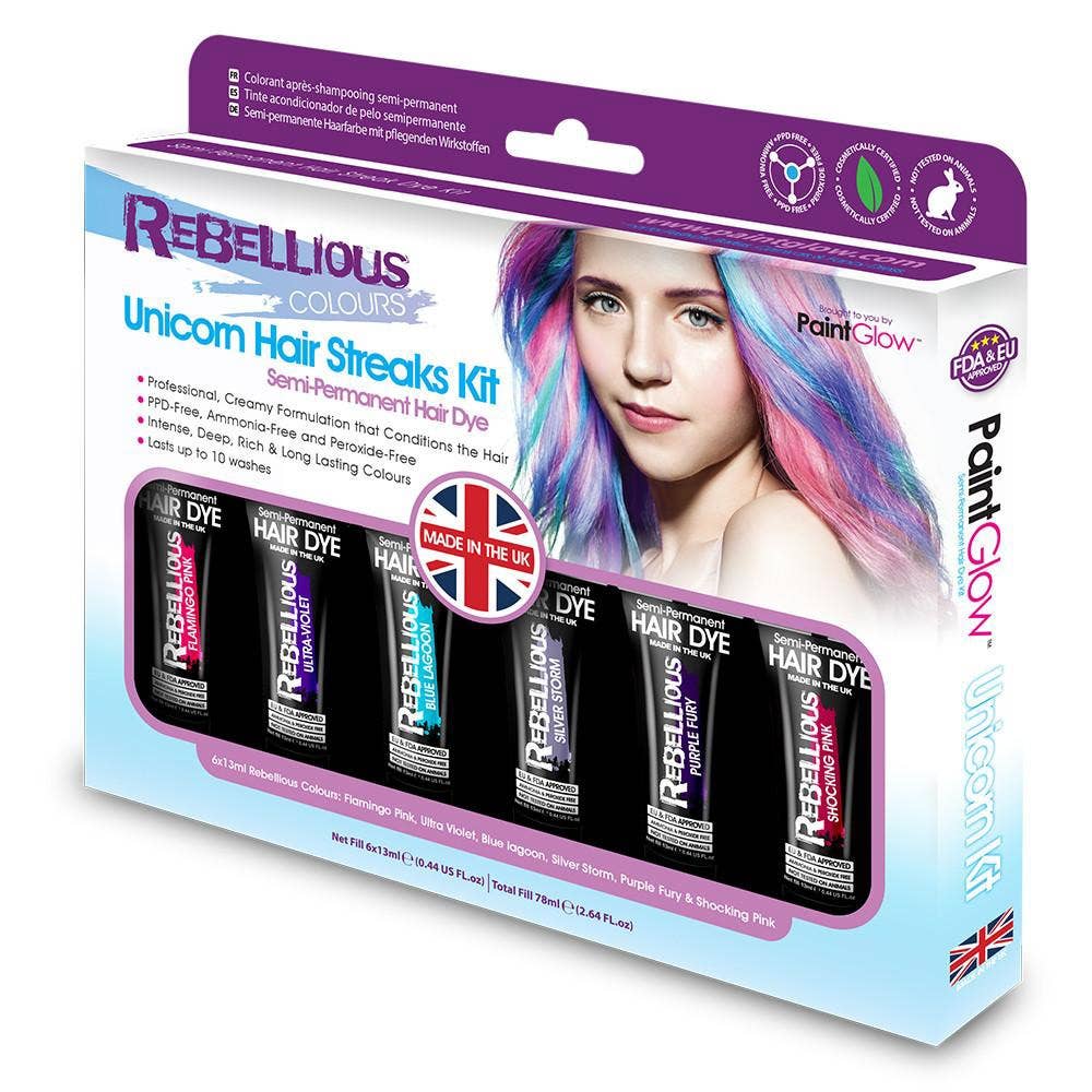 Semi Permanent Vibrant Unicorn Pastel Shades Hair Dye Kit