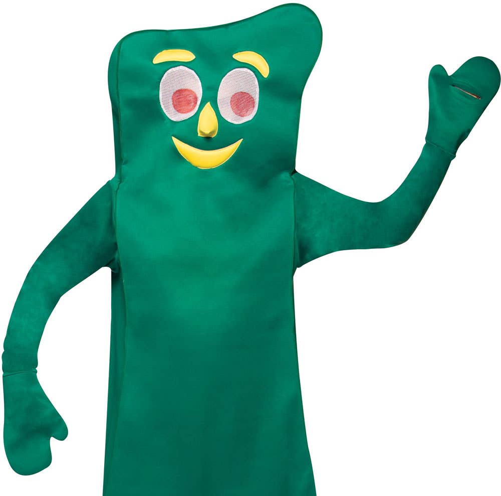 Novelty Green Gumby Character Costume for Adults - Alternative Image