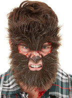 Image of Hairy Brown Werewolf Facial Hair Halloween Accessory