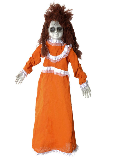 Image of Hanging Haunted Orange Doll Halloween Decoration