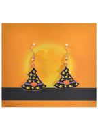 Image of Stars and Moons Witch Hat Halloween Costume Earrings