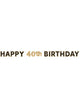 Image of Happy 40th Birthday Black And Gold Banner