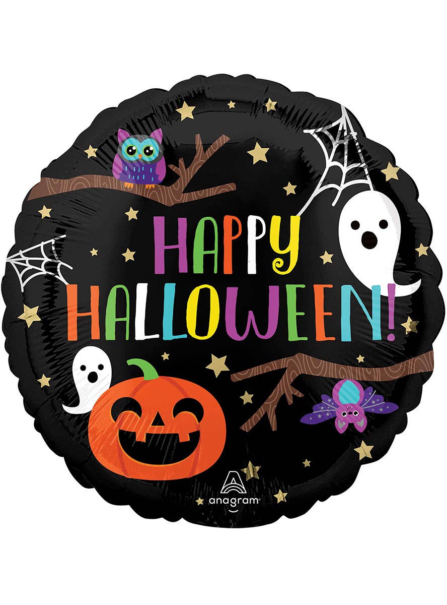 Image of Happy Halloween Ghost and Pumpkin 45cm Foil Balloon