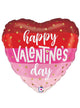 Image of Heart Shaped Striped Happy Valentines Day 22cm Foil Balloon 