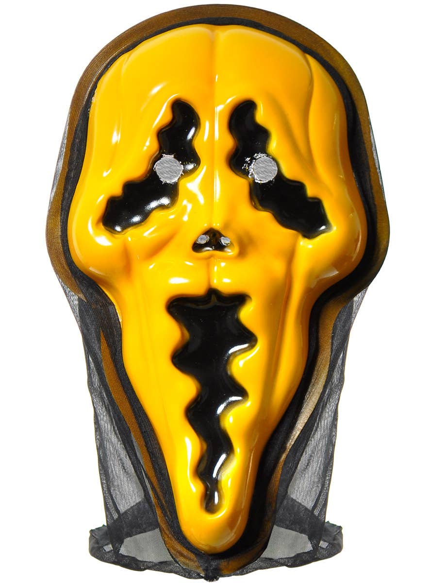 Image of Pumpkin Scream Face Halloween Mask with Hood