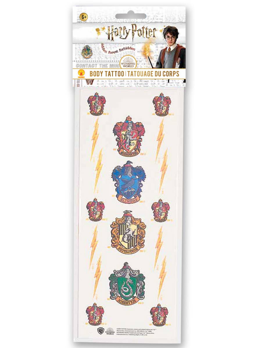 Image of Harry Potter Hogwarts Temporary Tattoos Party Favours