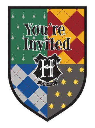 Image Of Harry Potter Houses 8 Pack Party Invitations
