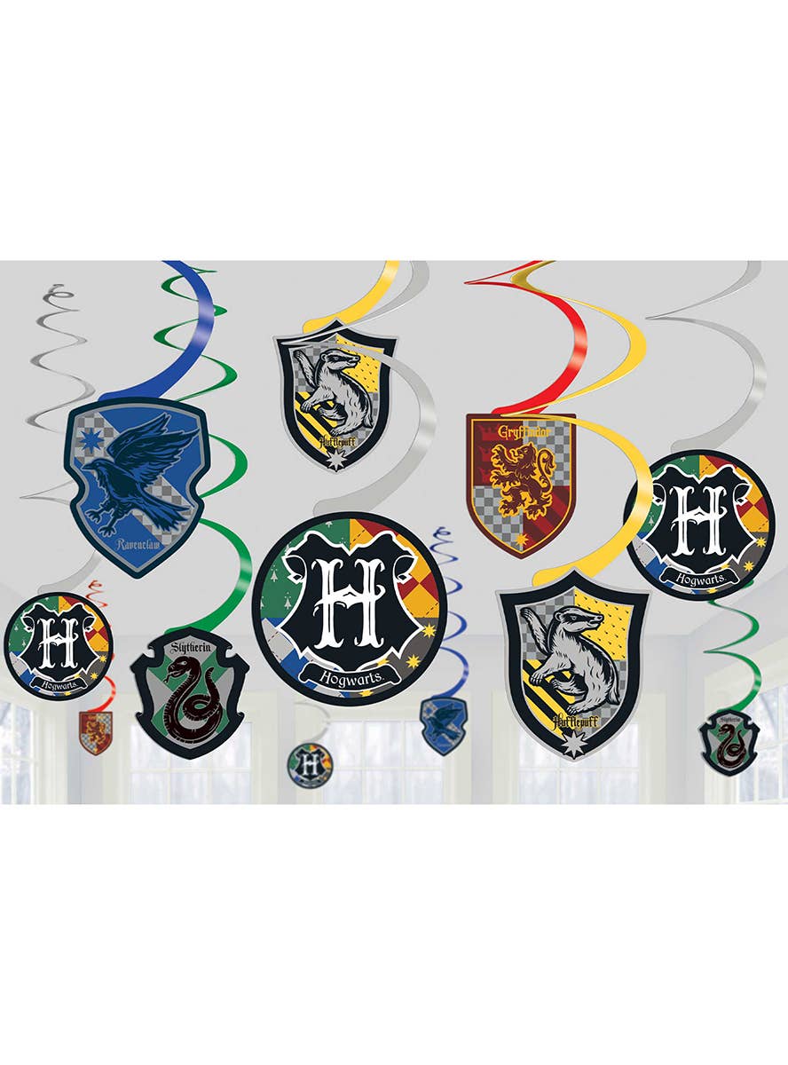 Image Of Harry Potter Houses Hanging Spirals Party Decoration