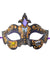 Purple and Gold Crackle Charcoal Baroque Masquerade Mask 