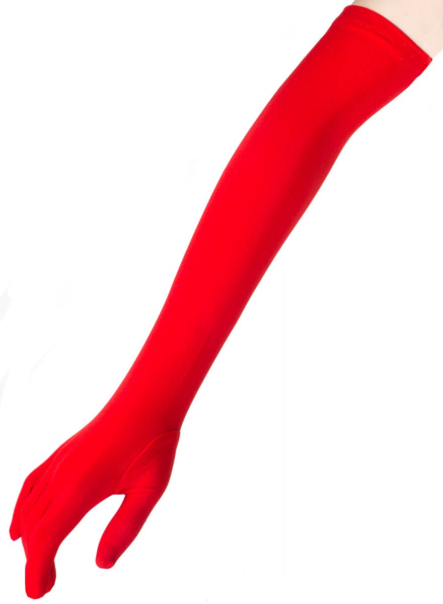 Matte Red Extra Long Costume Gloves