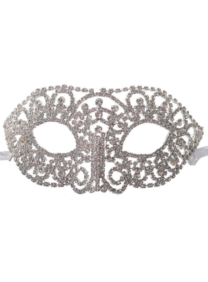 Rhinestone Encrusted Swirl Masquerade Mask for Women