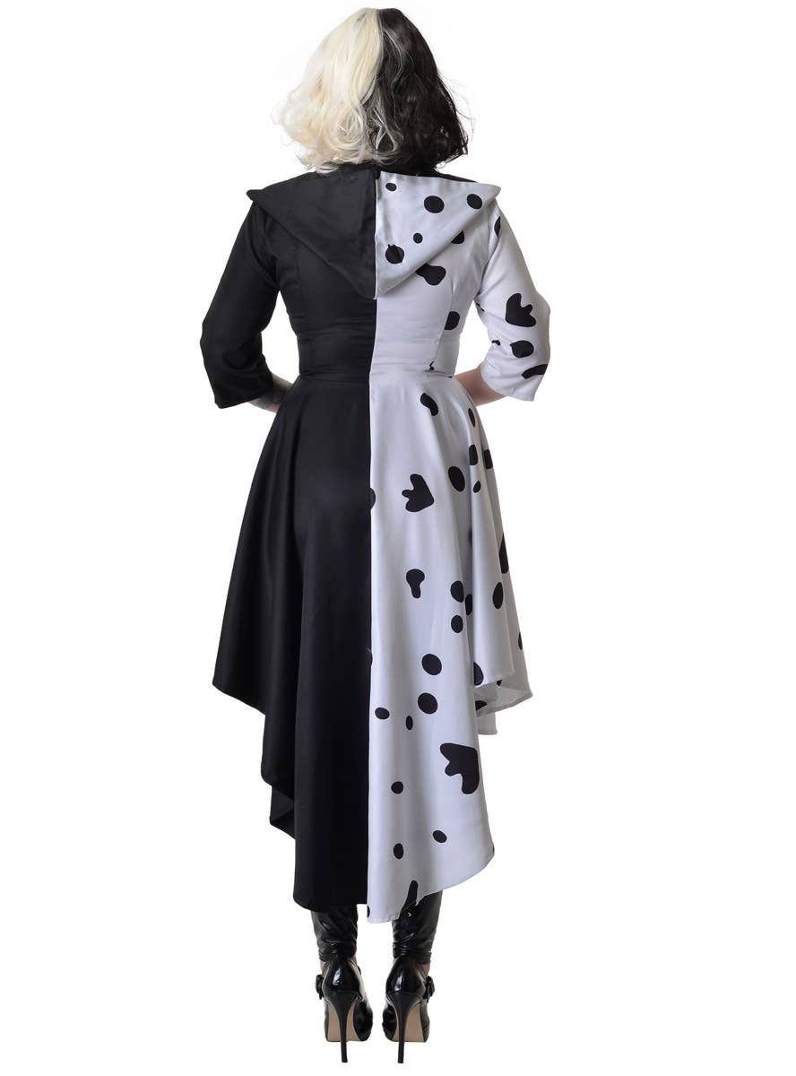 Image of Deluxe Hooded Dalmatian Diva Women's Costume - Back View with Hood Down