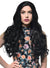 Women's Long Curly Black Synthetic T-Part Lace Front Fashion Wig - Front Image