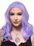Womens Shoulder Length Lavender Purple Wavy Synthetic Fashion Wig with T-Part Lace Front - Front Image