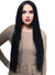 Womens Extra Long Black Straight Synthetic Fashion Wig with Lace Front - Front Image