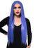 Extra Long Womens Cobalt Blue Straight Synthetic Fashion Wig with Lace Front - Front Image