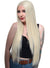 Extra Long Womens Platinum Blonde Synthetic Fashion Wig with Lace Front - Front Image