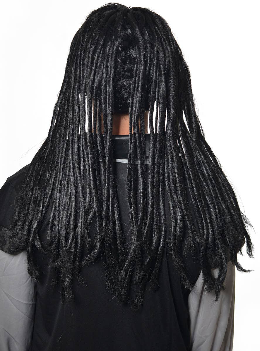 Men's Black Pirate Dreadlocks Costume Wig - Back Image