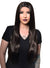 Image of Morticia Addams Long Straight Near Black Women's Costume Wig - Front Image